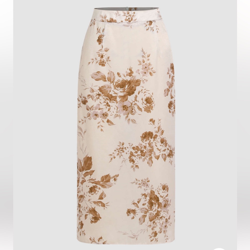 NEW WITH TAGS Cider 	Parisian Estate Floral Patterned Midi Skirt